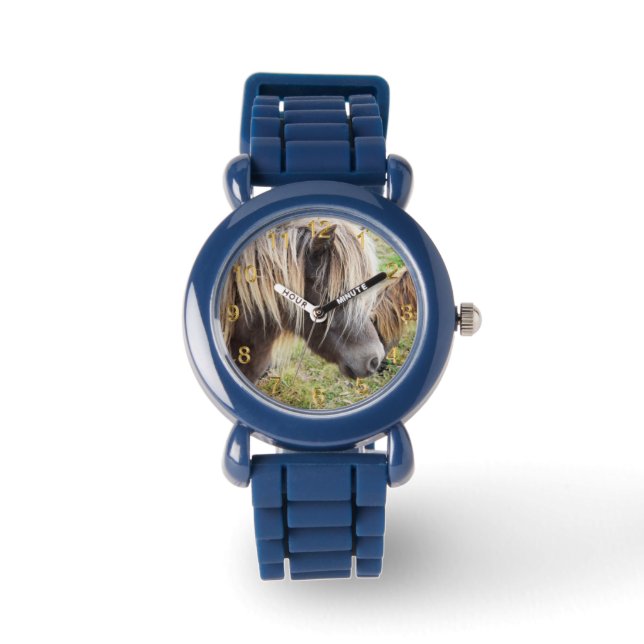 Tan gekleurde Shetland Pony, Horloge (Voorkant)