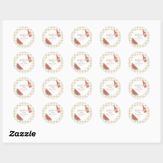 Tan Gingham Baby-Q Sticker (Feuille)