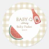 Tan Gingham Baby-Q Sticker (Devant)