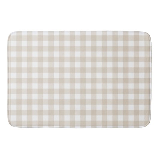 Tan Gingham Buffalo Check Plaid Badmat (Voorkant)