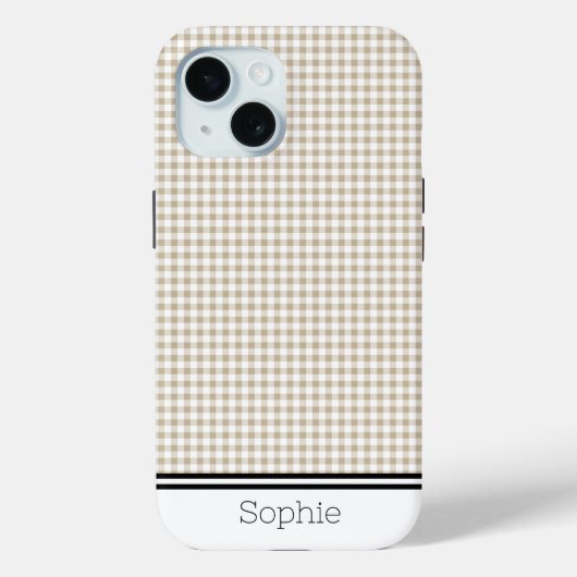 Tan Gingham Custom Samsung Case-Mate iPhone Case (Achterkant)