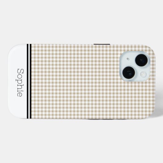 Tan Gingham Custom Samsung Case-Mate iPhone Case (Achterkant (horizontaal))