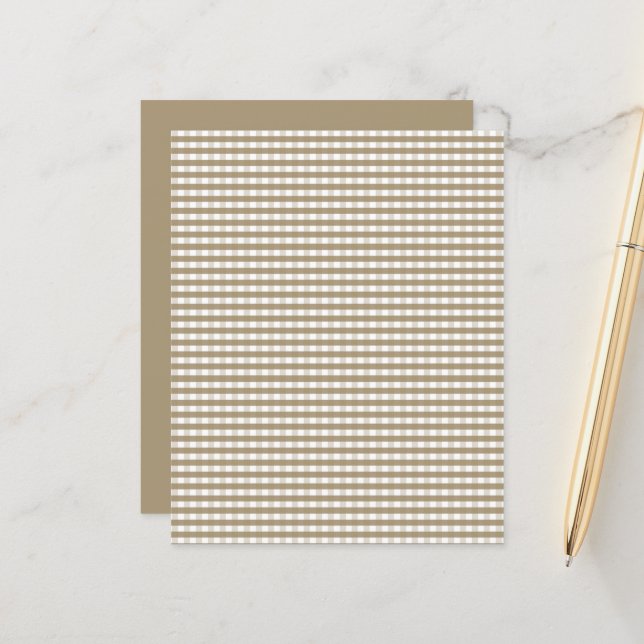 Tan Gingham Pattern (Voorkant / Achterkant in situ)