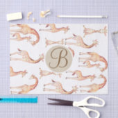 Tan Giraffes Baby shower Monogram Letter Initiaal Tissuepapier (Craft)