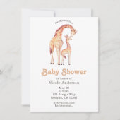 Tan Giraffes grillig Baby shower Kaart (Voorkant)