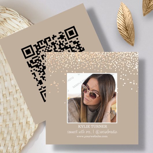 Tan Glitter | Foto | Sociale media | QR-code Vierkante Visitekaartje
