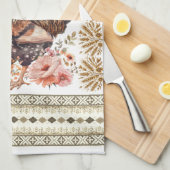  Tan Gold Brown Chicken Hen Slavische Patroon Theedoek (Quarter Fold)