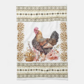  Tan Gold Brown Chicken Hen Slavische Patroon Theedoek (Verticaal)