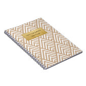 Tan & Gold Chevron Pattern-laptop Notitieboek (Rechterzijde)