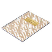 Tan & Gold Chevron Pattern-laptop Notitieboek (Linkerzijde)
