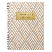 Tan & Gold Chevron Pattern-laptop Notitieboek (Voorkant)