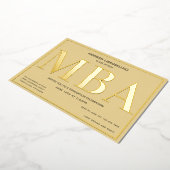 Tan Gold MBA Afstuderen Folie Uitnodiging (Gedraaid)