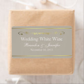 Tan & Goud Aangepaste Bruiloft Mini Wijn Labels (Insitu)