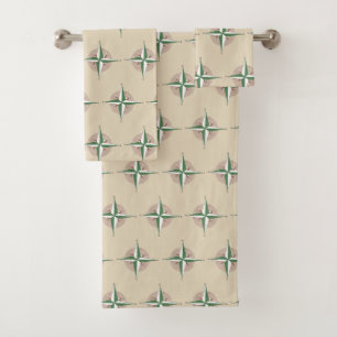 Tan Green Compass Imprimer Camp Randonnée Nature E