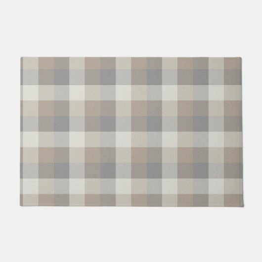 Tan Grey Ivory Neutral Rustic Pset Deurmat (Voorkant)