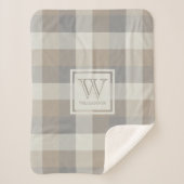 Tan Grey Ivory Neutre Rustique Plaid (Devant)