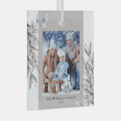 Tan & Grey Winter Foliage Fotokerkeramiek Glas Ornament (Voorkant Rechts)