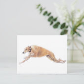 Tan Greyhound Running Dog Art Briefkaart (Staand voorkant)