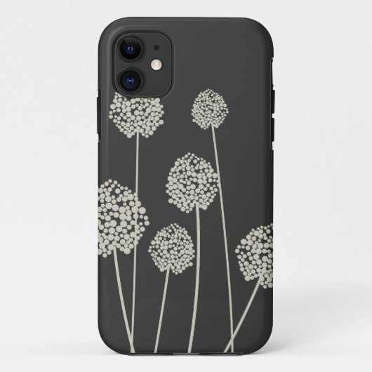 TAN/GRIJZE VREEMDE BLOEMEN iPhone Case (Achterkant)