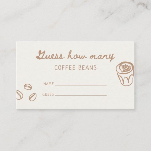 Tan Hand getrokken Baby shower Raad eens hoeveel Informatiekaartje (Voorkant)