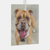 Tan Happy Dog-foto Glas Ornament (Voorkant Rechts)