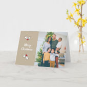 Tan Holly Berries Cartes de Noël Photo numérique (Fleur jaune)