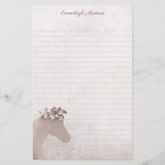 Tan Horse Dreamweaver Boho Chic Monogram Briefpapier (Voorkant)