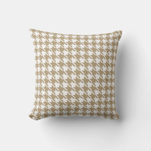 Tan Houndstooth Pattern Pillow Kussen