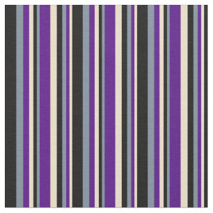 Tan, Indigo, Lichte leisteen Grijs & Zwart Patroon Stof