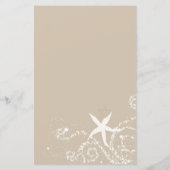 Tan Ivory Aqua Trendy Beach Wedding Menu (Achterkant)