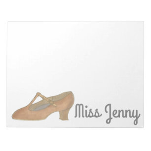 Tan Jazz Character Shoe Dance Notitieblok