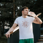 Tan kleur Boho Sun Abstracte Illustratie T-shirt