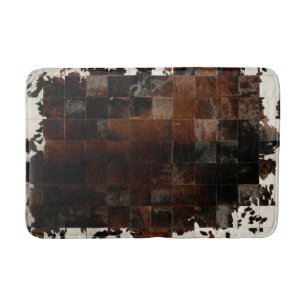 Tan Koeienhuid Patchwork Print Badmat