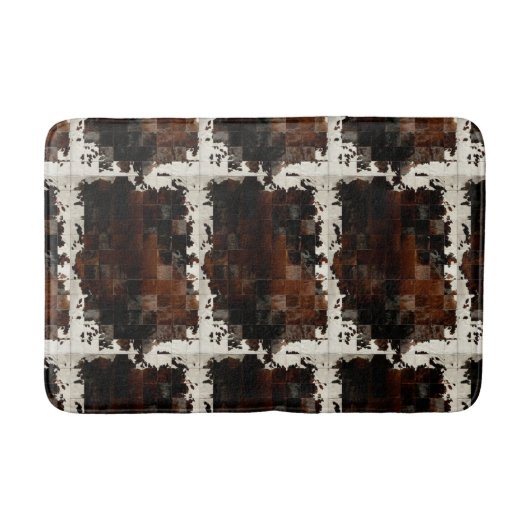 Tan Koeienhuid Patchwork Print Badmat (Voorkant)