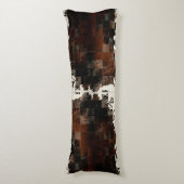 Tan Koeienhuid Patchwork Print Lichaamskussen (Voorkant Verticaal)