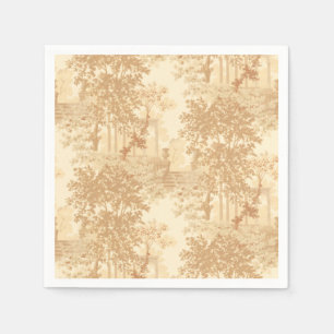  Tan Landscape Toile w/Urns en Kolommen Servet