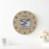 Tan Laundry Room Custom Grote Klok (Huis)
