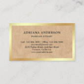 Tan Leather Black Clothes Hanger Mode Stylist Visitekaartje (Achterkant)