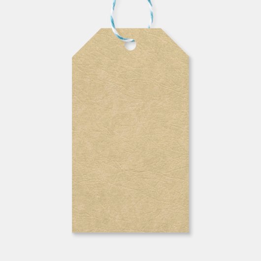 Tan Leather Golf Design Cadeaulabel (Achterkant)