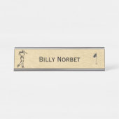 Tan Leather look Golf Design Bureau Naambordje (Voorkant)