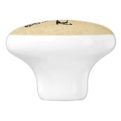 Tan Leather look Golf Design Keramische Knop (Zijkant)