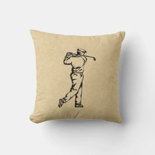 Tan Leather look Golf Design Kussen