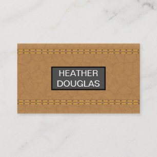 Tan Leather Stitlement Visitekaartje