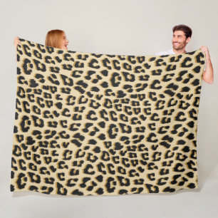 Tan Leopard Print Fleece Deken