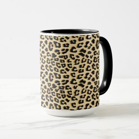 Tan Leopard Print Mok (Voorkant rechts)