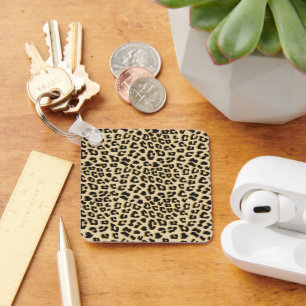 Tan Leopard Print Sleutelhanger