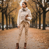 Tan Leopard Print - Soft Cheetah Animal Print Leggings