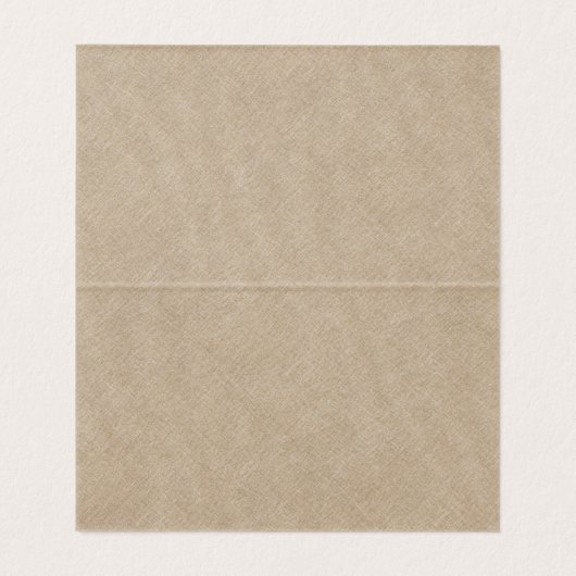 Tan Linen Simple Noir Script Mariage Carte Place (Intérieur déplié)