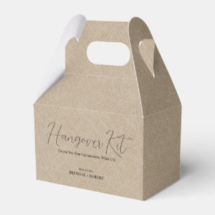 Tan linnen Simple Script Hangover Recovery Kit Bedankdoosjes