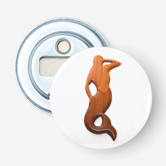 tan look-out-zeemeermin button flesopener (Voorkant)